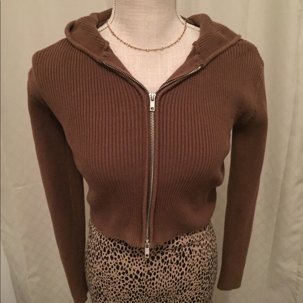 Brandy Melville brown arden hoodie
